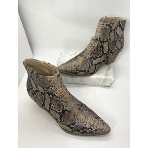 LULUS X Matisse Snakeskin Print Vegan Leather Western Ankle Cowgirl Boots 9M